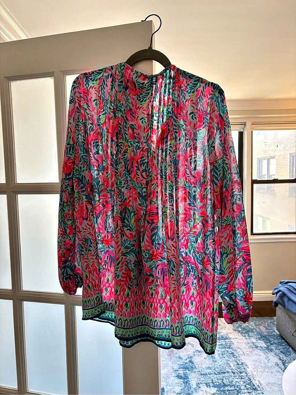 Lilly Pulitzer Marilina Tunic Floral Top Pink & Green